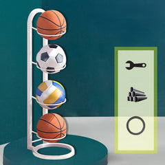 5 Layer Ball Rack Display Holder for Basketball Football Volleyball