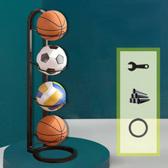 5 Layer Ball Rack Display Holder for Basketball Football Volleyball