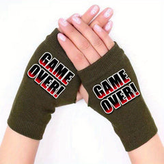 Winter Warm Knitted Fingerless Gloves Anti Cold Proof Half Finger Gloves