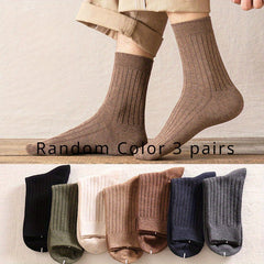 5 Pairs Men's Solid Crew Socks Breathable Casual Unisex Outdoor All Seasons