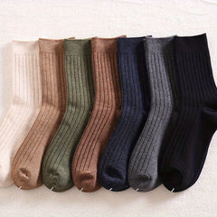 5 Pairs Men's Solid Crew Socks Breathable Casual Unisex Outdoor All Seasons