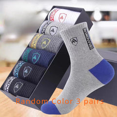 5 Pairs Men's Mid Crew Sport Socks, Comfy Breathable Socks for Basketball