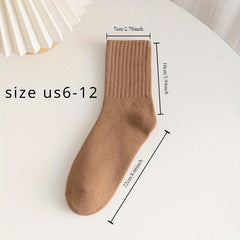 5 Pairs Men's Crew Socks Breathable Comfy Casual Unisex Outdoor All Seasons