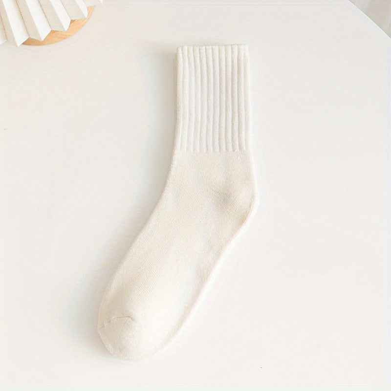 5 Pairs Men's Crew Socks Breathable Comfy Casual Unisex Outdoor All Seasons