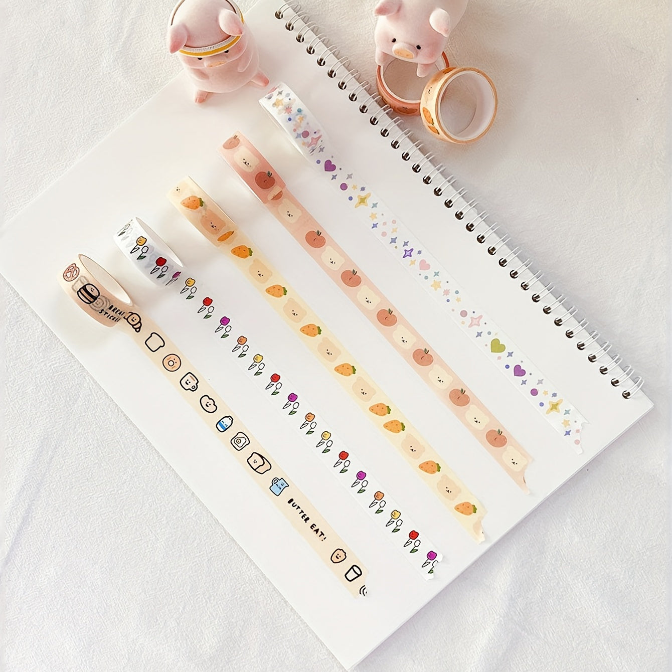 2pcs Bear Tape Journal Decoration Diy Tape Colorful Cartoon Tape