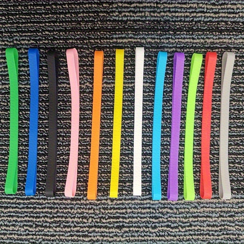 12pcs Elastic Rubber Wrapping Tape for Laptop Office Outdoor Equipment