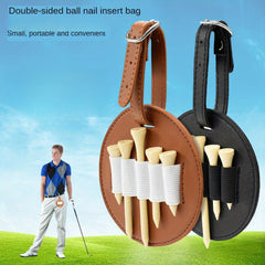 Outdoor Golf Stud Insert Bag Leather Waist Hanging Storage