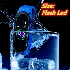 1Pc Led Flash Bracelet Purple Touch Screen Rectangular Luminous Waterproof Watch