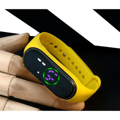 1Pc Led Flash Bracelet Purple Touch Screen Rectangular Luminous Waterproof Watch