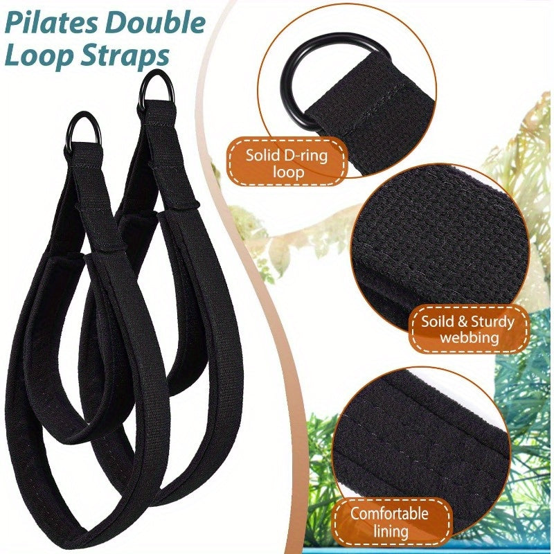 2pcs Yoga Double Loop Straps D Ring Straps For Home Gym Exercise