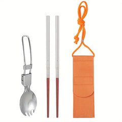 1pc Outdoor Camping Tableware Set with Storage Bag