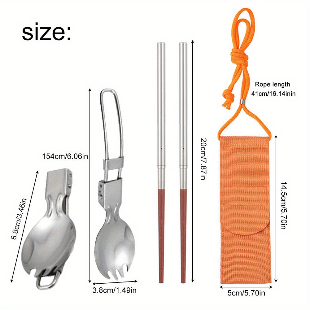 1pc Outdoor Camping Tableware Set with Storage Bag