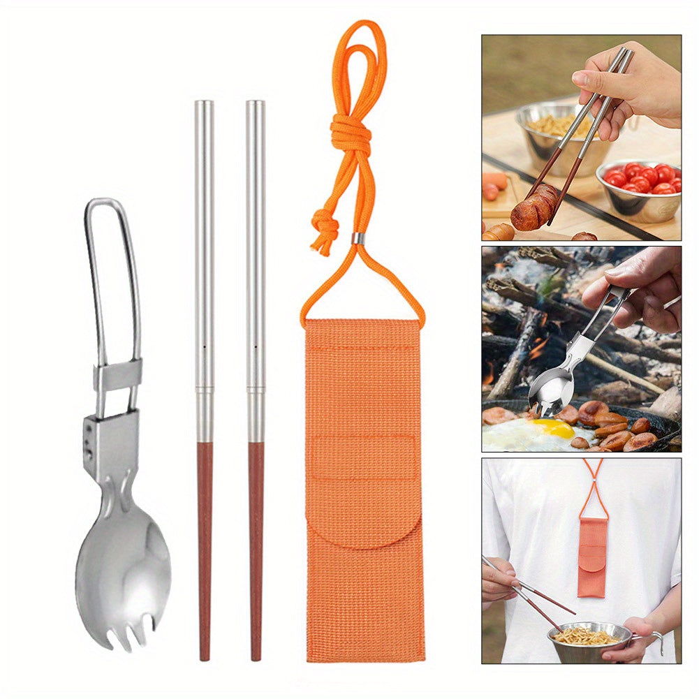 1pc Outdoor Camping Tableware Set with Storage Bag