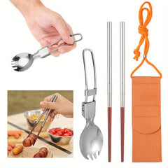 1pc Outdoor Camping Tableware Set with Storage Bag