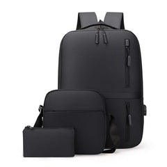 3-Piece Set Backpack Computer Business Student School Bag
