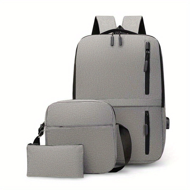 3-Piece Set Backpack Computer Business Student School Bag
