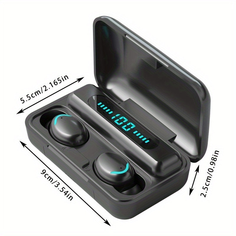 Wireless Earphones w/ Charging Bin & Digital Display