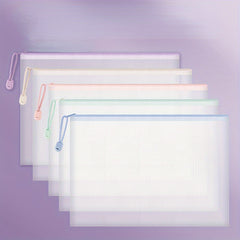 5pcs Transparent File Bag Plastic PVC Zipper Waterproof Storage