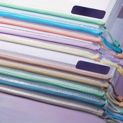 5pcs Transparent File Bag Plastic PVC Zipper Waterproof Storage