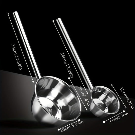 2pcs Stainless Steel Water Ladle Long Handle Water Spoon for Camping
