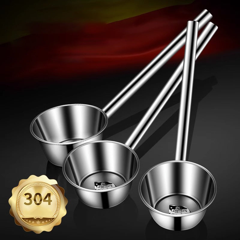 2pcs Stainless Steel Water Ladle Long Handle Water Spoon for Camping