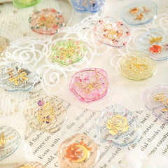 Hot Stamp Stickers Dried Flower Plant Fresh Flower Seal Stickers Notebook