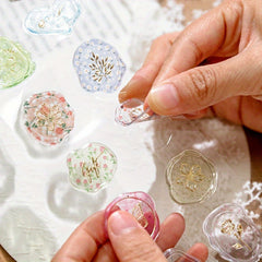 Hot Stamp Stickers Dried Flower Plant Fresh Flower Seal Stickers Notebook
