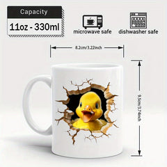 Creative Wall Broken Duckling 3D Coffee Cup 11 Oz