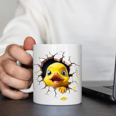 Creative Wall Broken Duckling 3D Coffee Cup 11 Oz