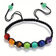 7 Chakra Beaded Bracelet Adjustable Hand Braided Rope Lucky Jewelry Gift