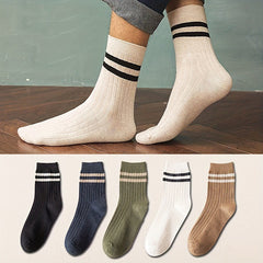 Men's Striped Crew Socks Breathable Casual Outdoor Comfortable Unisex Socks