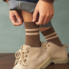 Men's Striped Crew Socks Breathable Casual Outdoor Comfortable Unisex Socks