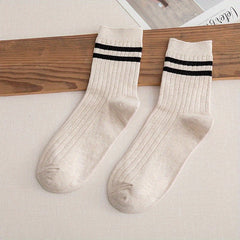 Men's Striped Crew Socks Breathable Casual Outdoor Comfortable Unisex Socks