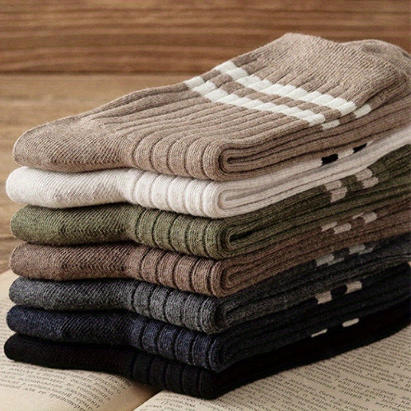 Men's Striped Crew Socks Breathable Casual Outdoor Comfortable Unisex Socks
