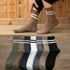 Men's Striped Crew Socks Breathable Casual Outdoor Comfortable Unisex Socks