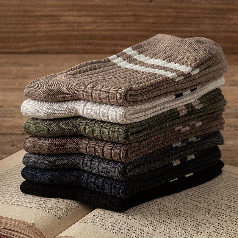 Men's Striped Crew Socks Breathable Casual Outdoor Comfortable Unisex Socks