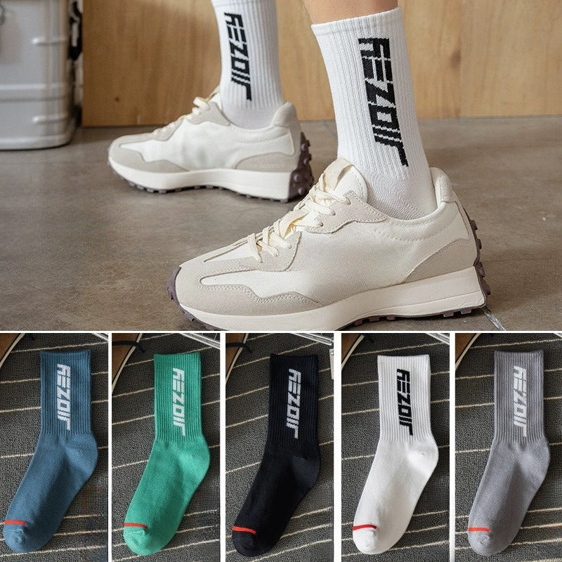 Men's Novelty Letter Crew Socks Breathable Comfy Casual Unisex Socks