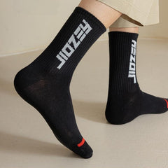 Men's Novelty Letter Crew Socks Breathable Comfy Casual Unisex Socks