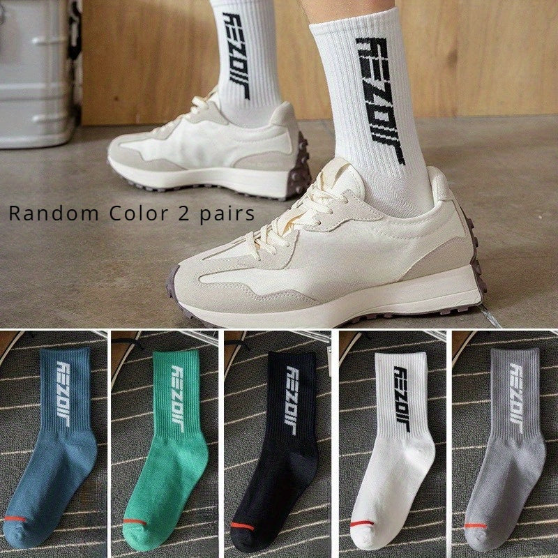 Men's Novelty Letter Crew Socks Breathable Comfy Casual Unisex Socks