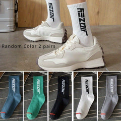 Men's Novelty Letter Crew Socks Breathable Comfy Casual Unisex Socks