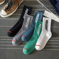 Men's Novelty Letter Crew Socks Breathable Comfy Casual Unisex Socks