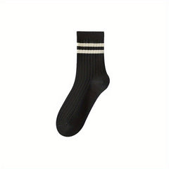 Men's Striped Crew Socks Breathable Comfy Casual Unisex Socks