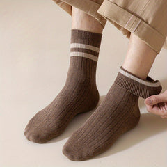 Men's Striped Crew Socks Breathable Comfy Casual Unisex Socks