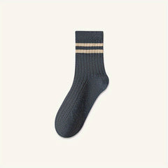 Men's Striped Crew Socks Breathable Comfy Casual Unisex Socks