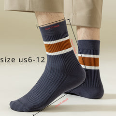 Men's Block Crew Socks Breathable Casual Unisex Socks