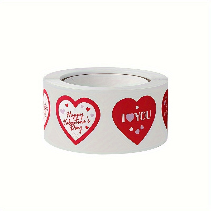 500 Red Love Birthday Thank You Seal Sticker Roll