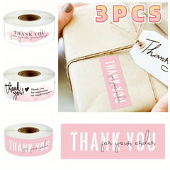 3 Rolls Thank You Stickers Sealing Labels Party Supplies