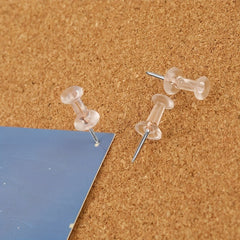 Clear Plastic Head Push Pins 100pcs for Home Office and Craft Project
