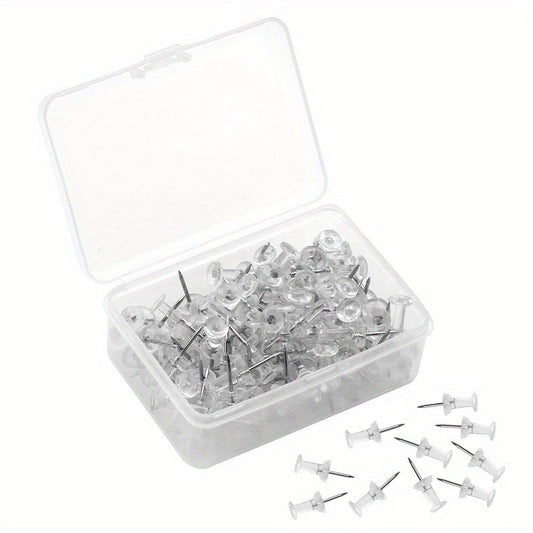 Clear Plastic Head Push Pins 100pcs for Home Office and Craft Project