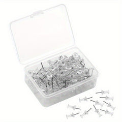 Clear Plastic Head Push Pins 100pcs for Home Office and Craft Project